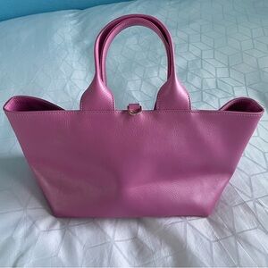 Pink Leather Mini Tote- Halloween Themed Interior-EUC